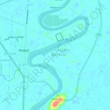 Amalia topographic map, elevation, terrain