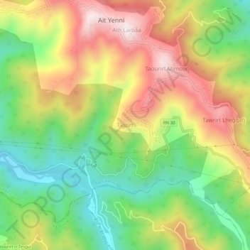 Tigzirt topographic map, elevation, terrain