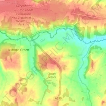 Headley topographic map, elevation, terrain