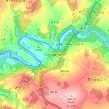 Rudolphstein topographic map, elevation, terrain