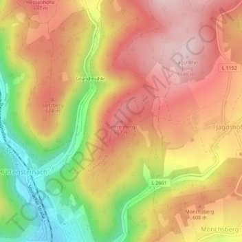 Gehrenberg topographic map, elevation, terrain