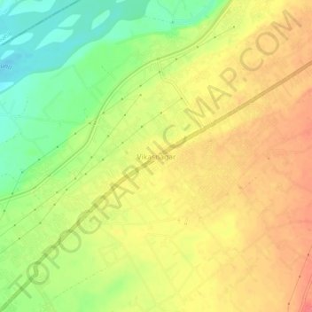 Vikasnagar topographic map, elevation, terrain