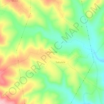 eMazizini topographic map, elevation, terrain