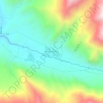 Termas del Flaco topographic map, elevation, terrain