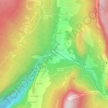 La Balme de Rencurel topographic map, elevation, terrain