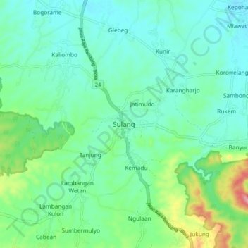 Sulang topographic map, elevation, terrain