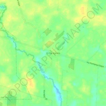 10 De Agosto topographic map, elevation, terrain