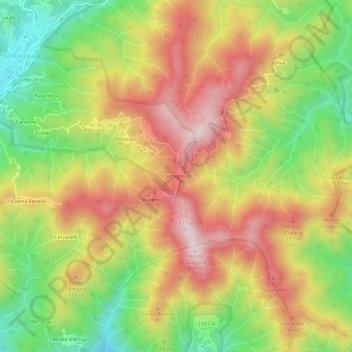 Castagnola topographic map, elevation, terrain