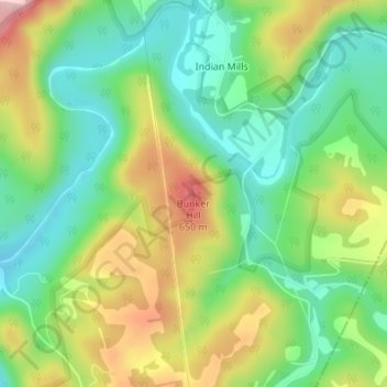 Bunker Hill topographic map, elevation, terrain