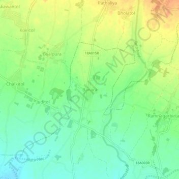 Banara topographic map, elevation, terrain