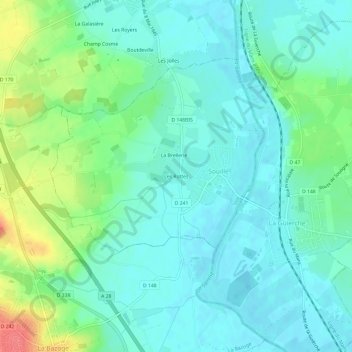 Les Rottes topographic map, elevation, terrain