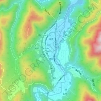 Shirakawa topographic map, elevation, terrain