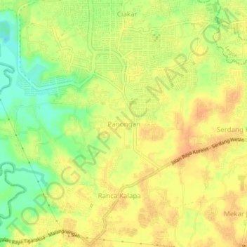 Panongan topographic map, elevation, terrain