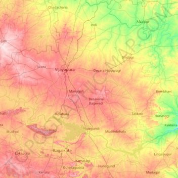 Vijayapura topographic map, elevation, terrain