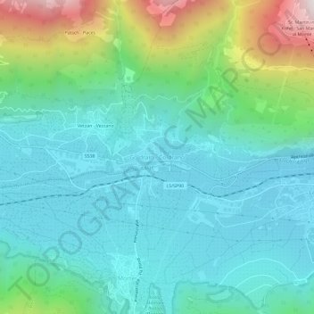 Coldrano topographic map, elevation, terrain
