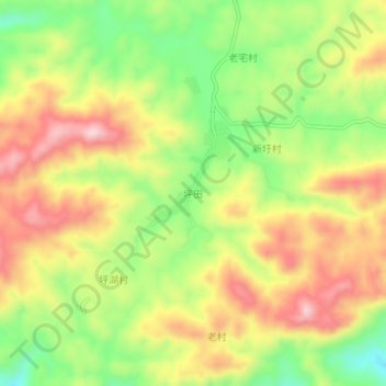 Pingtian topographic map, elevation, terrain