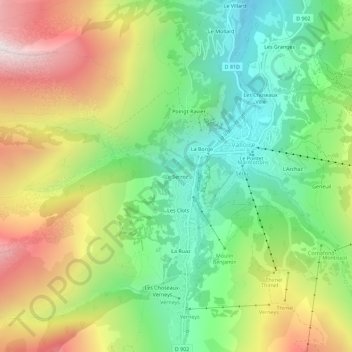 Le Serroz topographic map, elevation, terrain