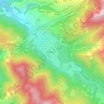 Runcac topographic map, elevation, terrain