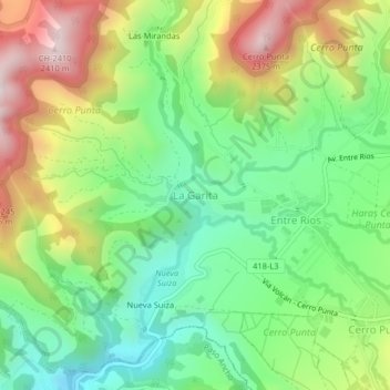 La Garita topographic map, elevation, terrain