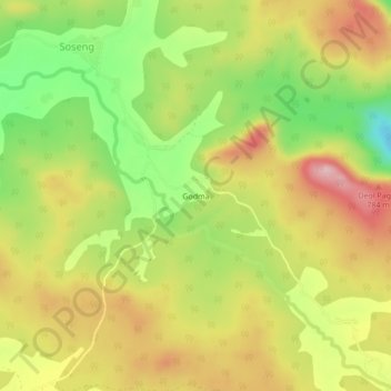 Godma topographic map, elevation, terrain
