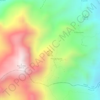 Pico de Aguila topographic map, elevation, terrain