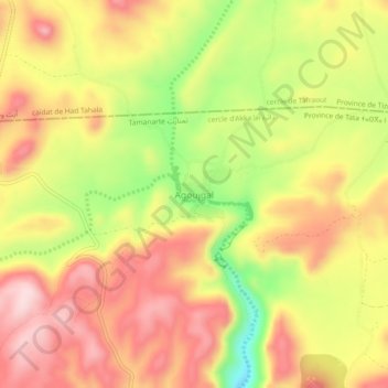 Agoujgal topographic map, elevation, terrain