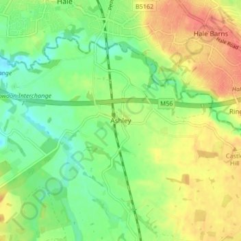 Ashley topographic map, elevation, terrain
