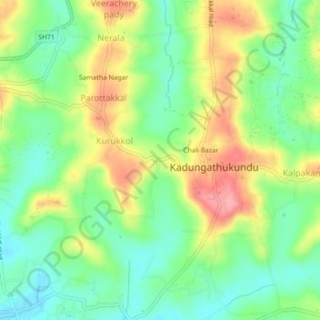 Varambanala topographic map, elevation, terrain