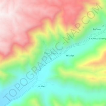 Mina San Juan topographic map, elevation, terrain