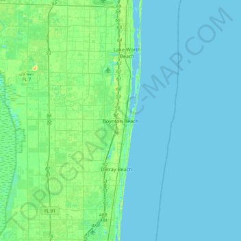 Boynton Beach topographic map, elevation, terrain