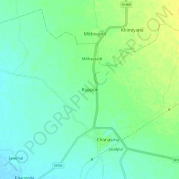 Ruppur topographic map, elevation, terrain
