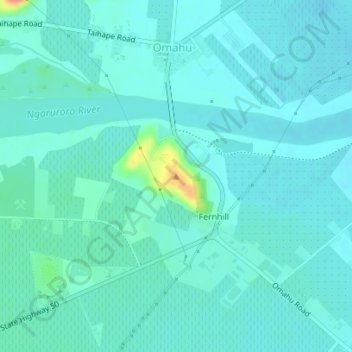 Puketapu topographic map, elevation, terrain