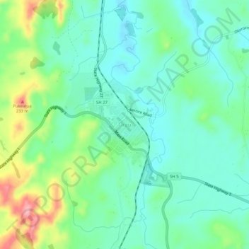 Tīrau topographic map, elevation, terrain