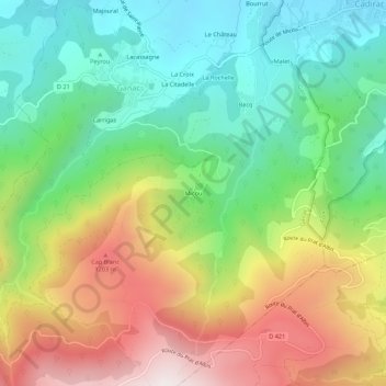 Micou topographic map, elevation, terrain