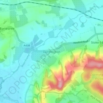Dormington topographic map, elevation, terrain