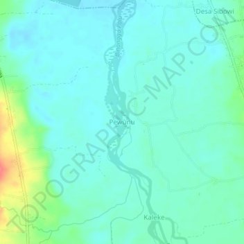 Pewunu topographic map, elevation, terrain