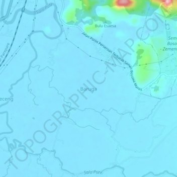 Baruga topographic map, elevation, terrain