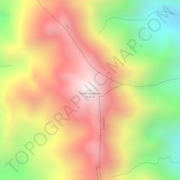 Cerro Banderas topographic map, elevation, terrain