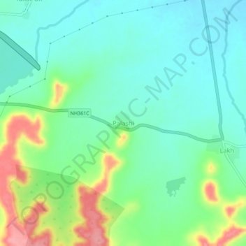 Palashi topographic map, elevation, terrain