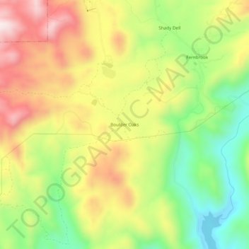 Boulder Oaks topographic map, elevation, terrain