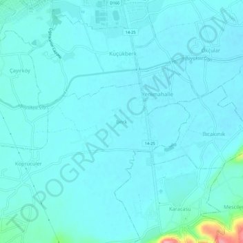 Berk topographic map, elevation, terrain