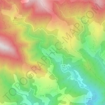 La Llau topographic map, elevation, terrain