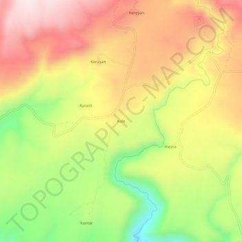 Kale topographic map, elevation, terrain