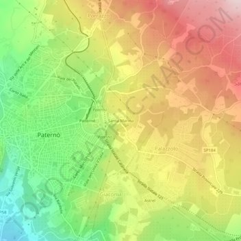 Santa Marina topographic map, elevation, terrain