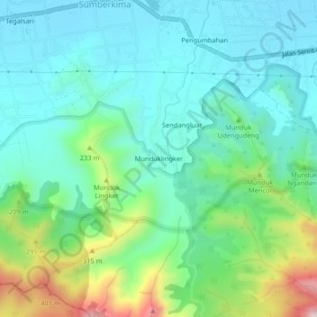 Munduklingker topographic map, elevation, terrain