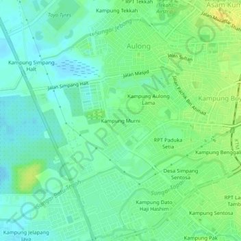 Kampung Murni topographic map, elevation, terrain