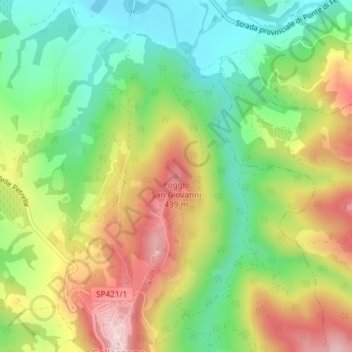 Poggio San Giovanni topographic map, elevation, terrain