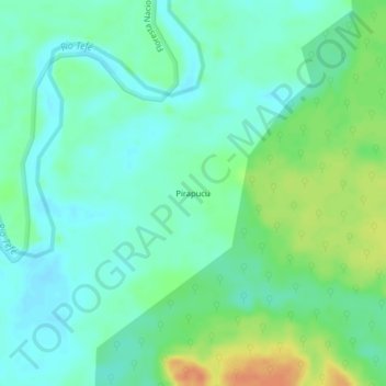 Pirapucu topographic map, elevation, terrain