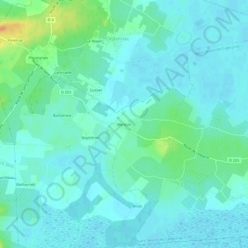 Marque topographic map, elevation, terrain