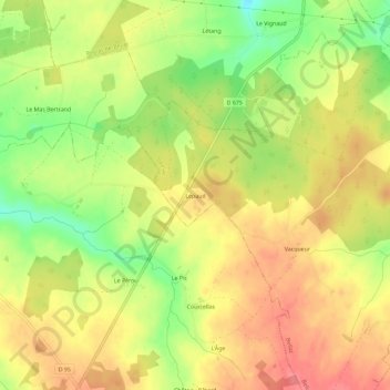 Lepaud topographic map, elevation, terrain